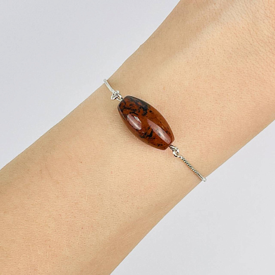 Браслет регулируемый с Обсидианом, Артикул: 118261 - изображение товара №2