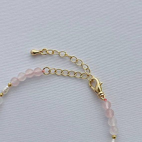 Браслет из Розового кварца, Апатита и Жемчуга, Артикул: 101946 - изображение товара №5