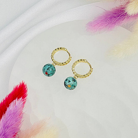 Серьги из Хризоколлы, Артикул: 118502 - изображение товара №2