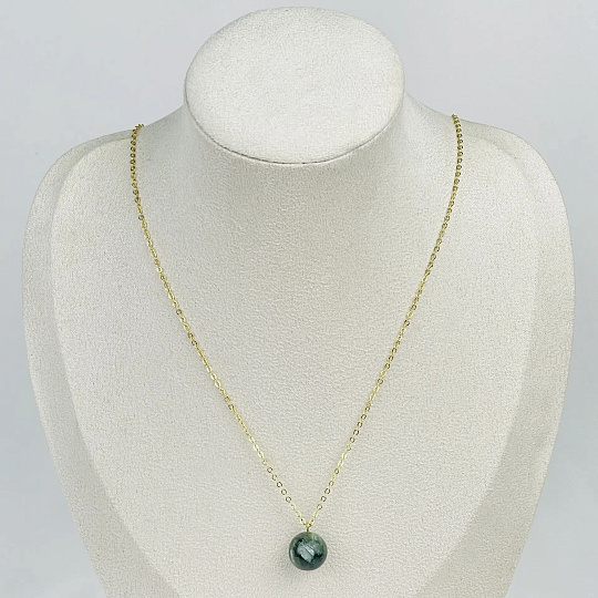 Кулон на цепочке из Серафинита, Артикул: 118687 - изображение товара №2