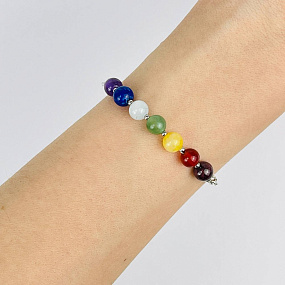 Браслет регулируемый 7 чакр из Самоцветов