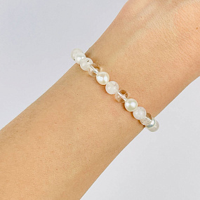 Браслет из Жемчуга, Горного Хрусталя и Лунного камня, Артикул: 118267 - изображение товара №2