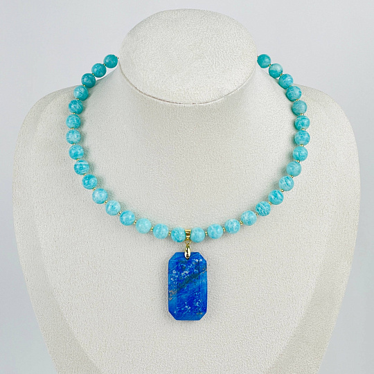 Колье из Амазонита и Лазурита, Артикул: 117830 - изображение товара №1