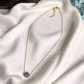 Кулон на цепочке из Лабрадора, Артикул: 097429 - изображение товара №1