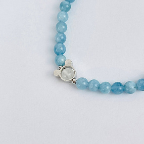 Браслет детский из Аквамарина и Лунного камня, Артикул: 117651 - изображение товара №3