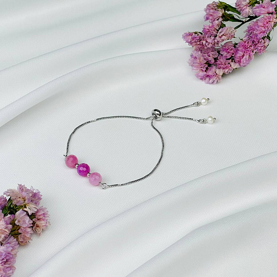 Браслет регулируемый из Рубина (Корунд), Артикул: 115439 - изображение товара №2