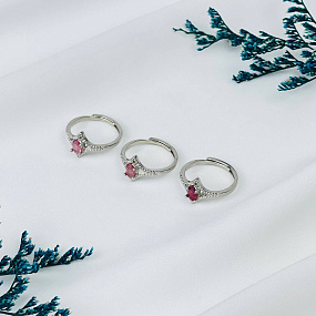 Кольцо регулируемое из розового Турмалина, Артикул: 115786 - изображение товара №1