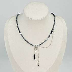 Чокер из Гематита и Агата, Артикул: 118142 - изображение товара №1