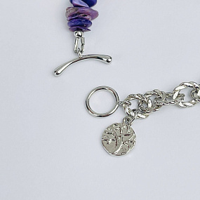 Браслет из Чароита с цепочкой, Артикул: 118247 - изображение товара №4