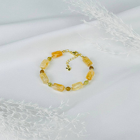 Браслет из Цитрина и Граната (Гроссуляр), Артикул: 117406 - изображение товара №1