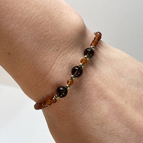 Браслет из Граната "Спессартин" и Раухтопаза, Артикул: 099039 - изображение товара №3