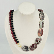 Колье из Яшмы, Клубничного кварца и Агата