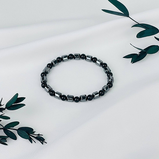 Браслет из Агата и Гематита, Артикул: 117388 - изображение товара №2