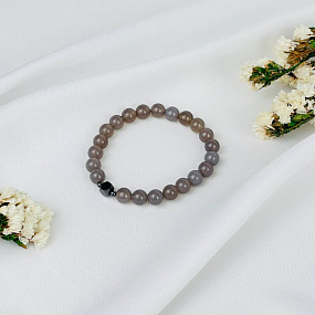 Браслет из серого Агата со вставкой, Артикул: 118126 - изображение товара №2