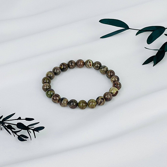 Браслет из уральской Яшмы, Артикул: 072849 - изображение товара №2