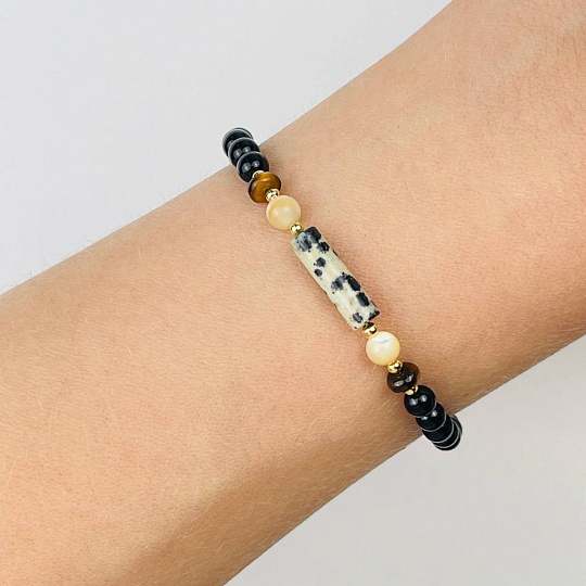 Браслет из Агата,Тигрового глаза,Перламутра и Яшмы, Артикул: 108574 - изображение товара №3