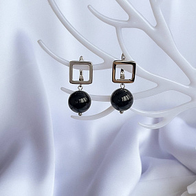 Серьги крупные с Агатом, Артикул: 095517 - изображение товара №2