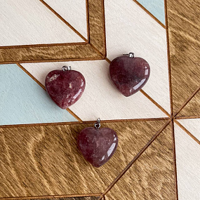 Кулон "Сердце" из Клубничного кварца (Авантюрин), Артикул: 095340 - изображение товара №2