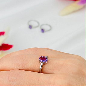 Кольцо регулируемое из Аметиста, Артикул: 115737 - изображение товара №1