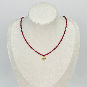 Колье из Граната с подвеской Сердце, Артикул: 100123 - изображение товара №1