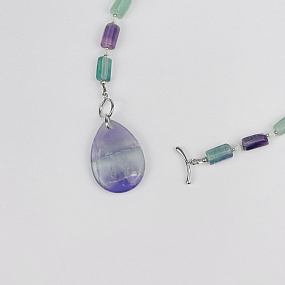 Колье из Флюорита и Лунного камня, Артикул: 116977 - изображение товара №3