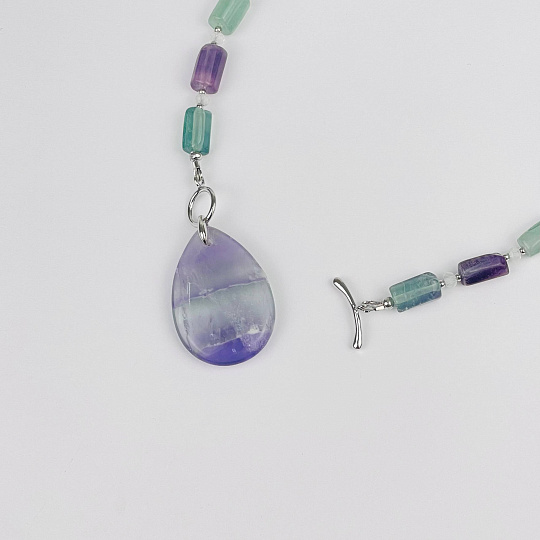 Колье из Флюорита и Лунного камня, Артикул: 116977 - изображение товара №3