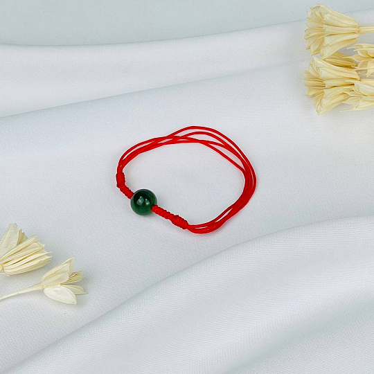 Защитный браслет Красная нить с Нефритом, Артикул: 116423 - изображение товара №3