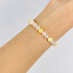 Браслет из Кальцита, Розового кварца и Лунного камня, Артикул: 118281 - изображение товара №2