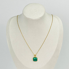 Кулон на цепочке из Малахита, Артикул: 106425 - изображение товара №1