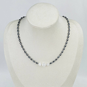 Чокер из Селенита и Гематита, Артикул: 118241 - изображение товара №1