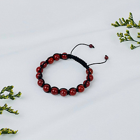 Браслет шамбала из кирпичной Яшмы, Артикул: 068948 - изображение товара №1