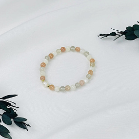 Браслет из Лунного камня микс и Жемчуга, Артикул: 118863 - изображение товара №2