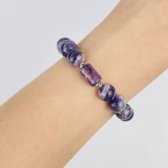 Браслет регулируемый мужской из Аметиста и Чароита "Сахасрара", Артикул: 118543 - изображение товара №2