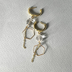 Серьги с цепочкой из Горного Хрусталя , Артикул: 098527 - изображение товара №4