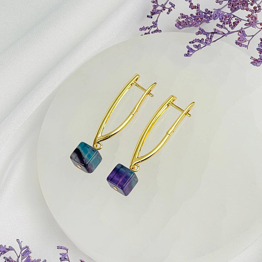 Серьги из Флюорита, Артикул: 118328 - изображение товара №2