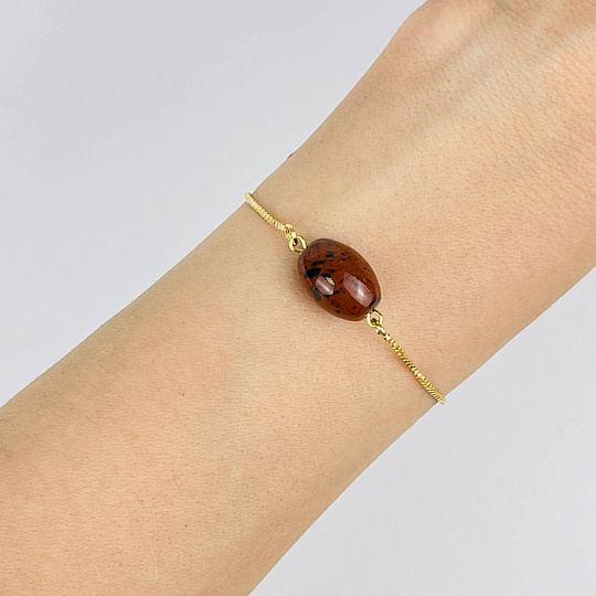 Браслет регулируемый с Обсидианом, Артикул: 118262 - изображение товара №2