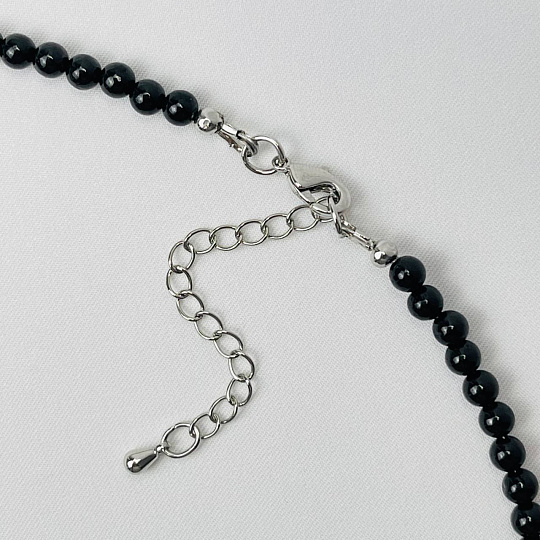 Бусы из черного Турмалина "Шерл", Артикул: 092504 - изображение товара №3