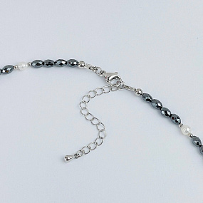 Колье из Жемчуга, Гематита и Коралла, Артикул: 117815 - изображение товара №3