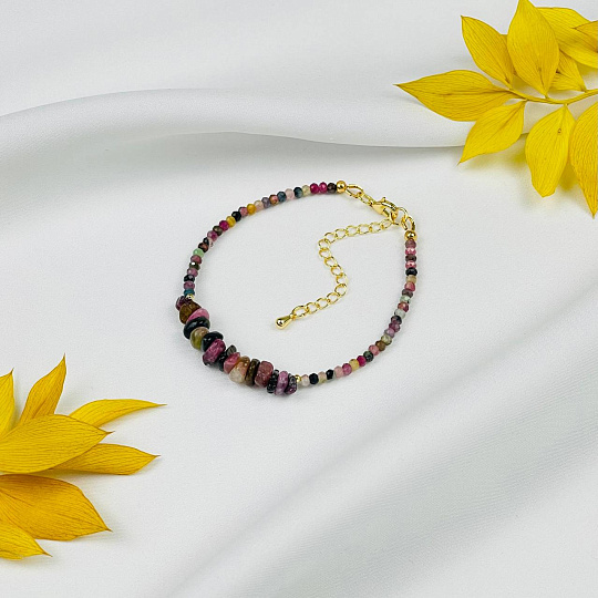 Браслет из Турмалина микс, Артикул: 108651 - изображение товара №1