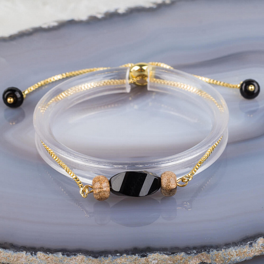 Браслет регулируемый с Агатом, Артикул: 091585 - изображение товара №1