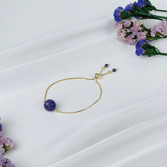 Браслет регулируемый с Аметистом, Артикул: 118686 - изображение товара №1