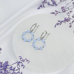 Серьги из Голубого агата, Артикул: 118488 - изображение товара №2