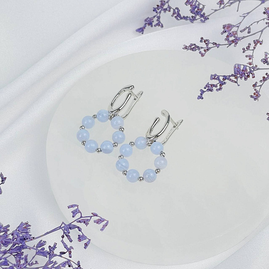 Серьги из Голубого агата, Артикул: 118488 - изображение товара №2