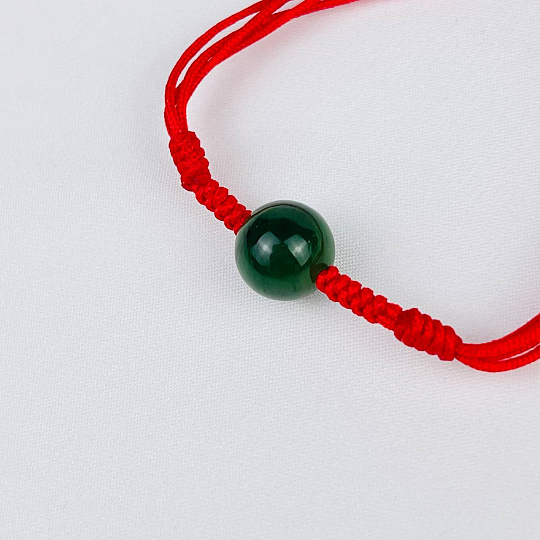 Защитный браслет Красная нить с Нефритом, Артикул: 116423 - изображение товара №2