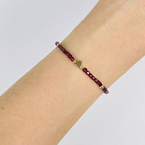 Браслет из Граната со вставкой сердце, Артикул: 118275 - изображение товара №1