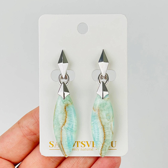 Серьги из карибского Кальцита, Артикул: 118311 - изображение товара №1