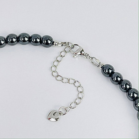 Колье из Гематита и Нефрита, Артикул: 117205 - изображение товара №3