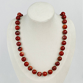 Колье из кирпичной Яшмы, Артикул: 118544 - изображение товара №1