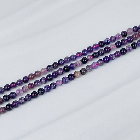 Бусины для украшений из кварцевого Аметиста (46 бусин), Артикул: 079191 - изображение товара №1