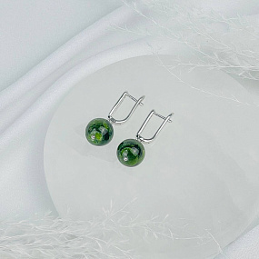 Серьги из Хромдиопсида, Артикул: 118489 - изображение товара №2